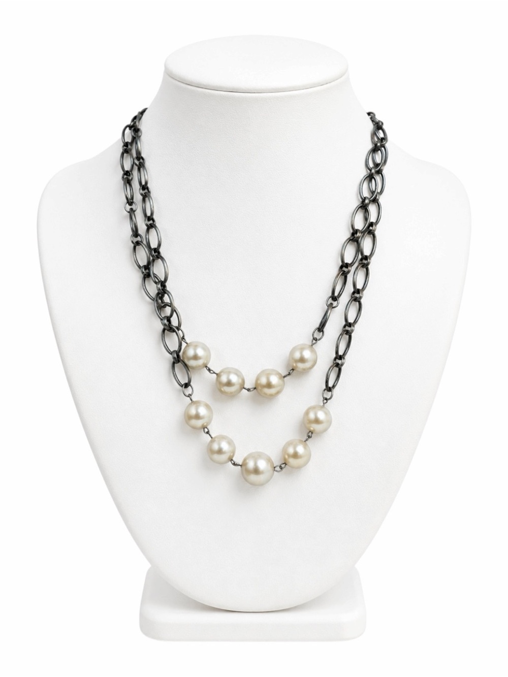 Vintage Style Multi-strand Layered Chunky Large Faux Pearl Necklace